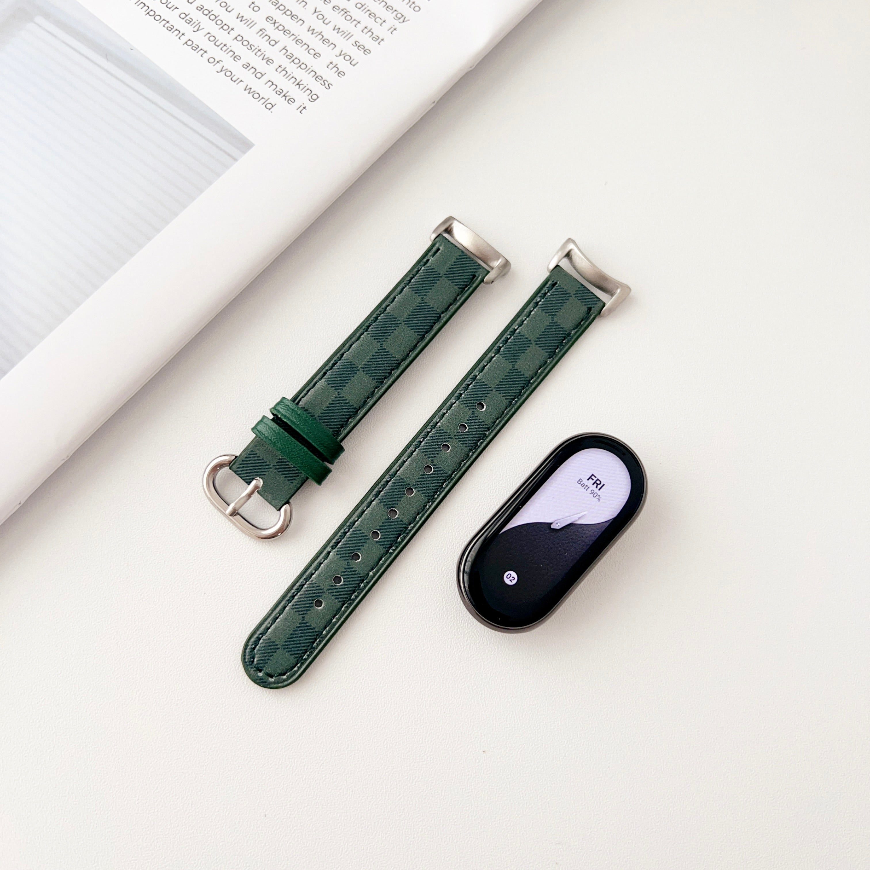 Replacement Watch Band for Xiaomi Smart Band 8 Genuine Cow Leather Grids Pattern Watch Strap Replacement Watch Band for Xiaomi Smart Band 8 Genuine Cow Leather Grids Pattern Watch Strap
